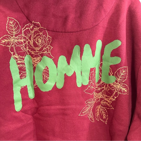 Boohoo Man Oversized Skull Homme Graphic Hoodie in Burgundy M or L - Picture 12 of 12